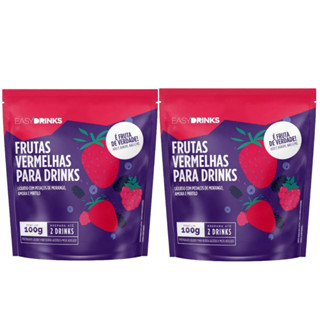 Kit C/ 2 Preparo Frutas Vermelhas Easy Drinks Sache 100g