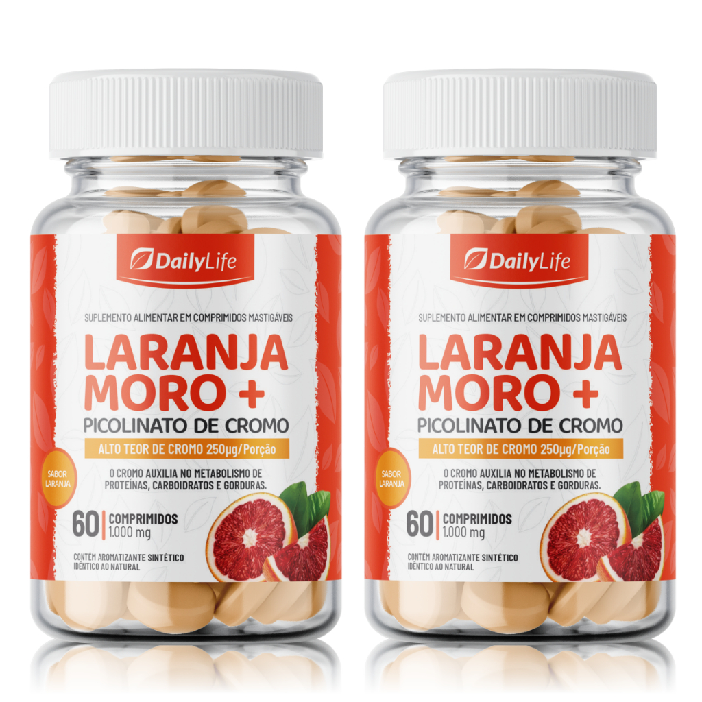 Laranja Moro DailyLife com Picolinato  Cromo 60 Comprimidos 1000mg Produto Premium