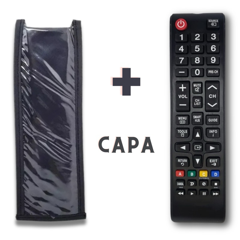 Controle Remoto + Capa Compatível com Samsung Smart TV Smart Hub