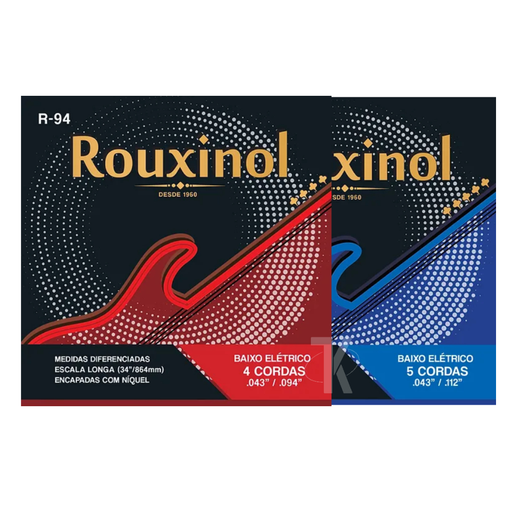 Encordoamento Rouxinol P/ Contrabaixo / Baixo C/ 4 ou 5 Cordas - R-94 / R-95