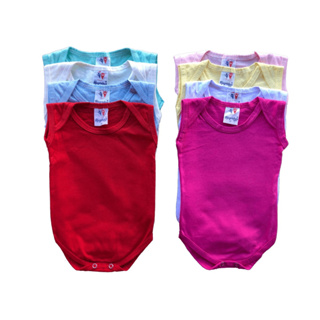 6 Body Regata Cores Lisas - 100% Algodão Do P ao 3 em Oferta na Shopee