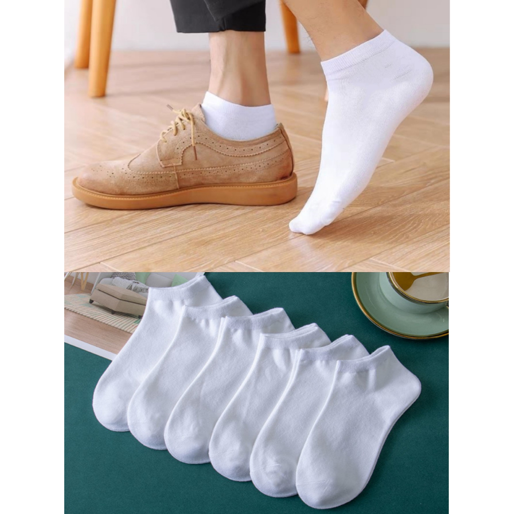 Kit 12 Pares Meias - Cano Curto Masculina Branca Soquete em Oferta na Shopee