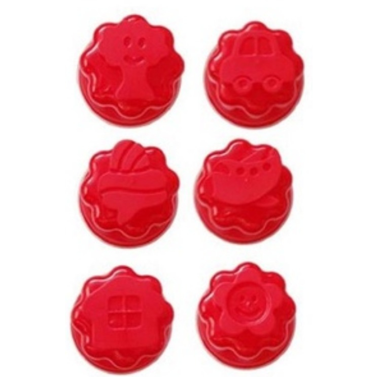 Potes para Gelatina Pudim 6 Unidades Cor Vermelha Plasutil Freezer Micro-ondas Microondas Lava Louças Casa Decoração Utilidade Doméstica