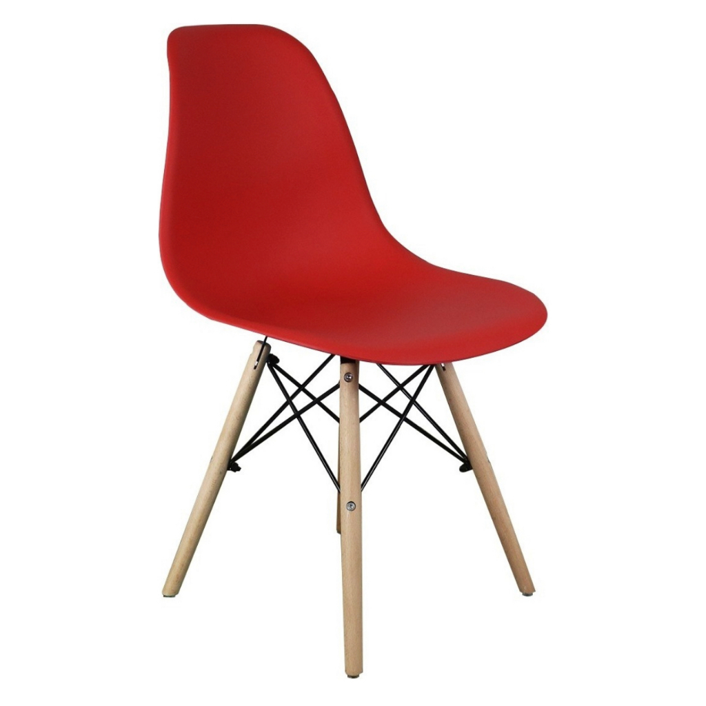 Cadeira Charles Eames Eiffel Wood VERMELHA Para Escrivaninha Escritório Pés De Madeira Decoração Externa e Interna