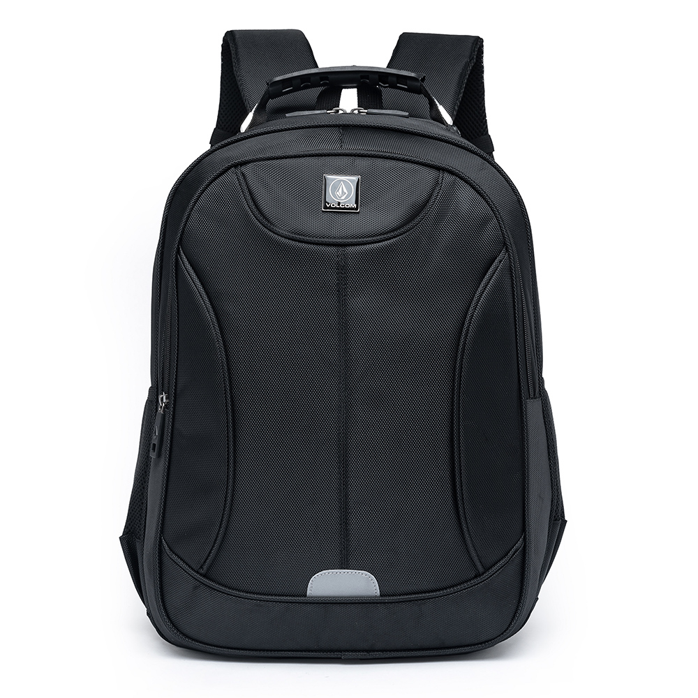 Mochila Preta Alça Reforçada Logo Prata Volcom