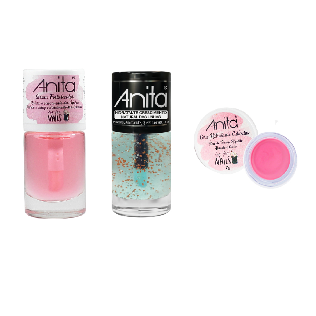 Kit Anita Serum Fortalecedor + Cera Cutícula + Hidratante Crescimento em Oferta na Shopee