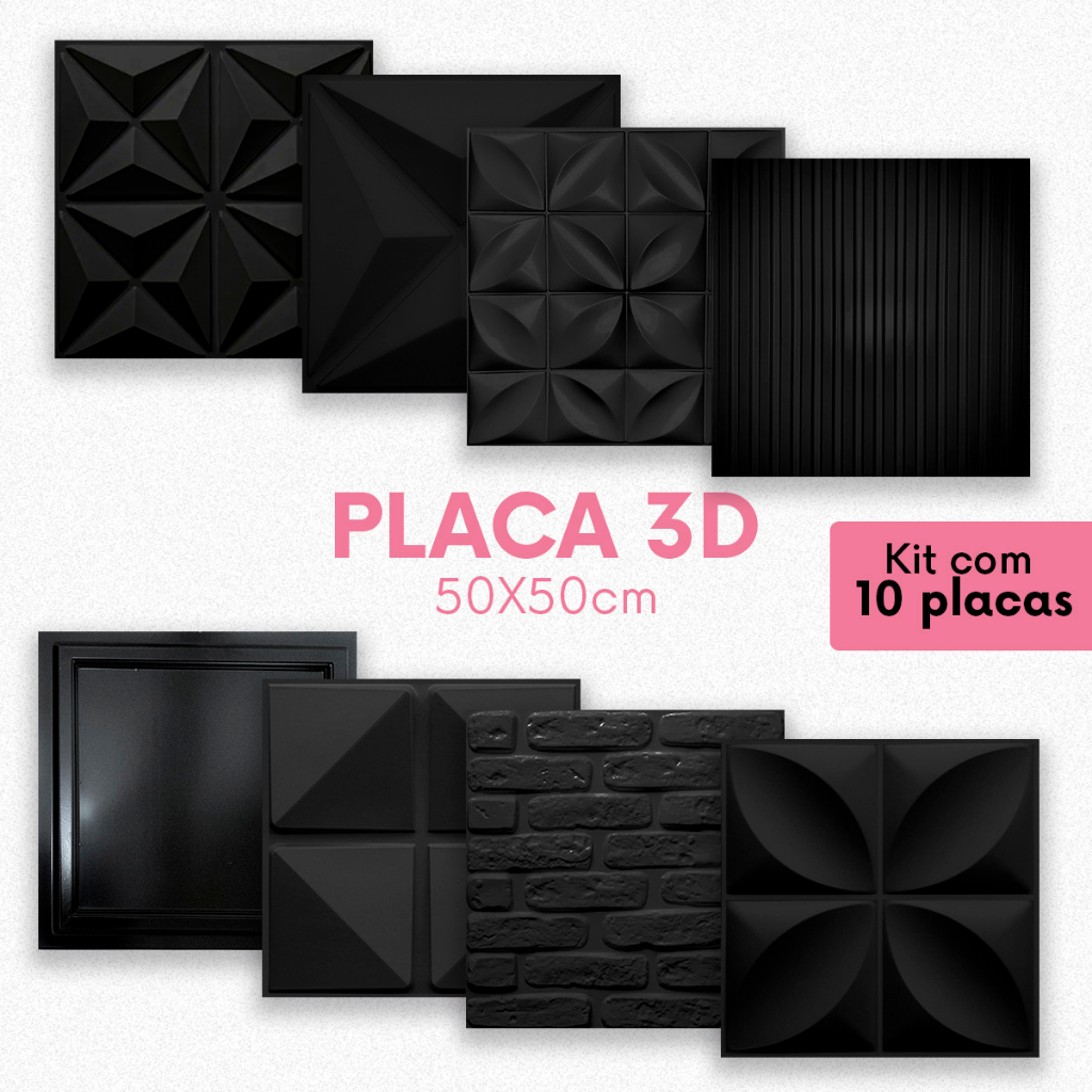 Placa 3d Revestimento Decorativo Pvc Auto relevo 10 unidades em Oferta na Shopee