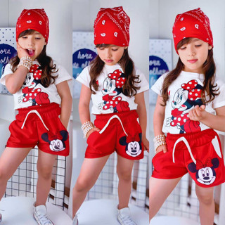 Conjunto Feminino Minnie Kit Camisa Bermuda Roupa Infantil Lançamento