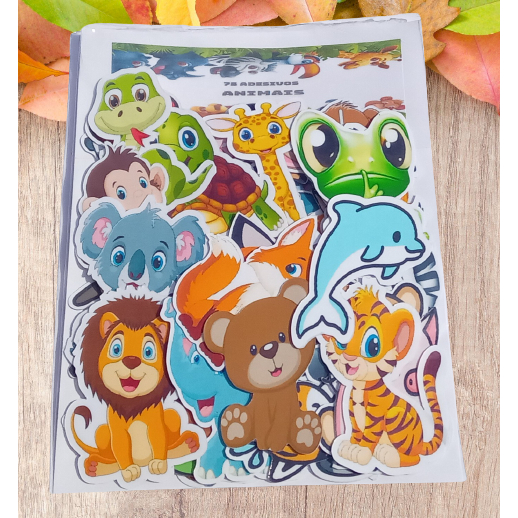 75 Adesivos Infantis Animais Sem Repetição em Oferta na Shopee