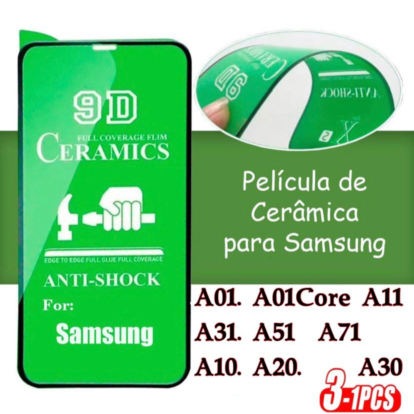 Película Cerâmica 9D 3D Samsung Gel Hidrogel Flexível A10 A20 A30 A11 A31 A51 A71