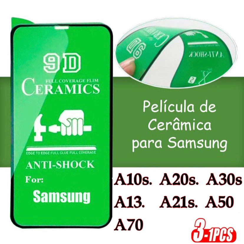 Película Cerâmica 9D 3D SAMSUNG Gel Hidrogel Flexível A10S A20S A30S A50 A21 A21S A70 A13