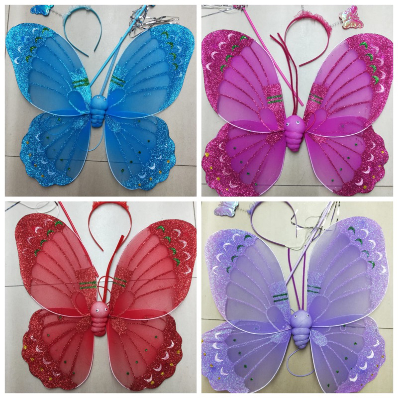Asa de borboleta com gliter fantasia infantil