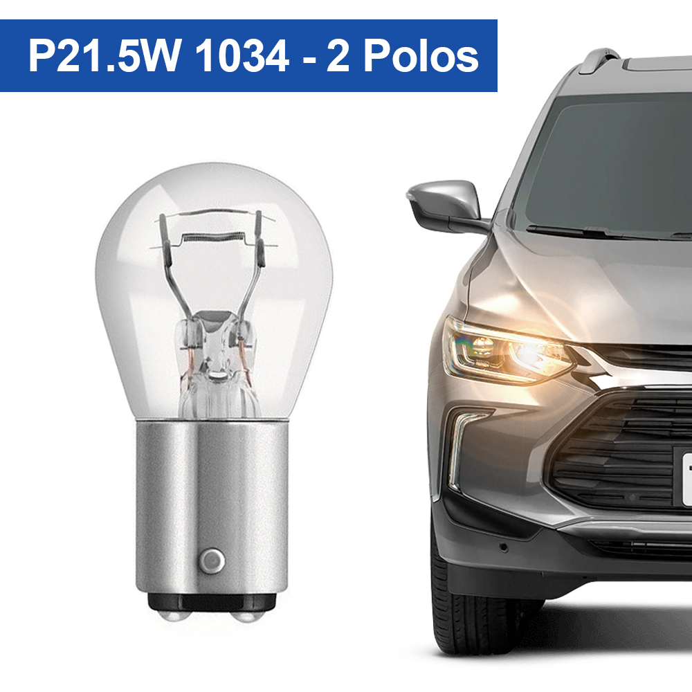20 Lâmpadas 1034 P21/5w 2 Polos Amarelo 12v 21/5w Freio Lanterna Carro Halogena Barato Custo Benefício