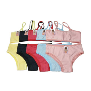 Kit 3 Conjuntos Infantil Feminino Calcinha e Top Micro Lisa