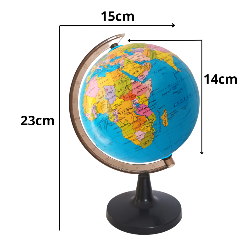 Globo Terrestre Escolar Giratório De Mesa Mapa Mundi 23 Cm em Oferta na Shopee