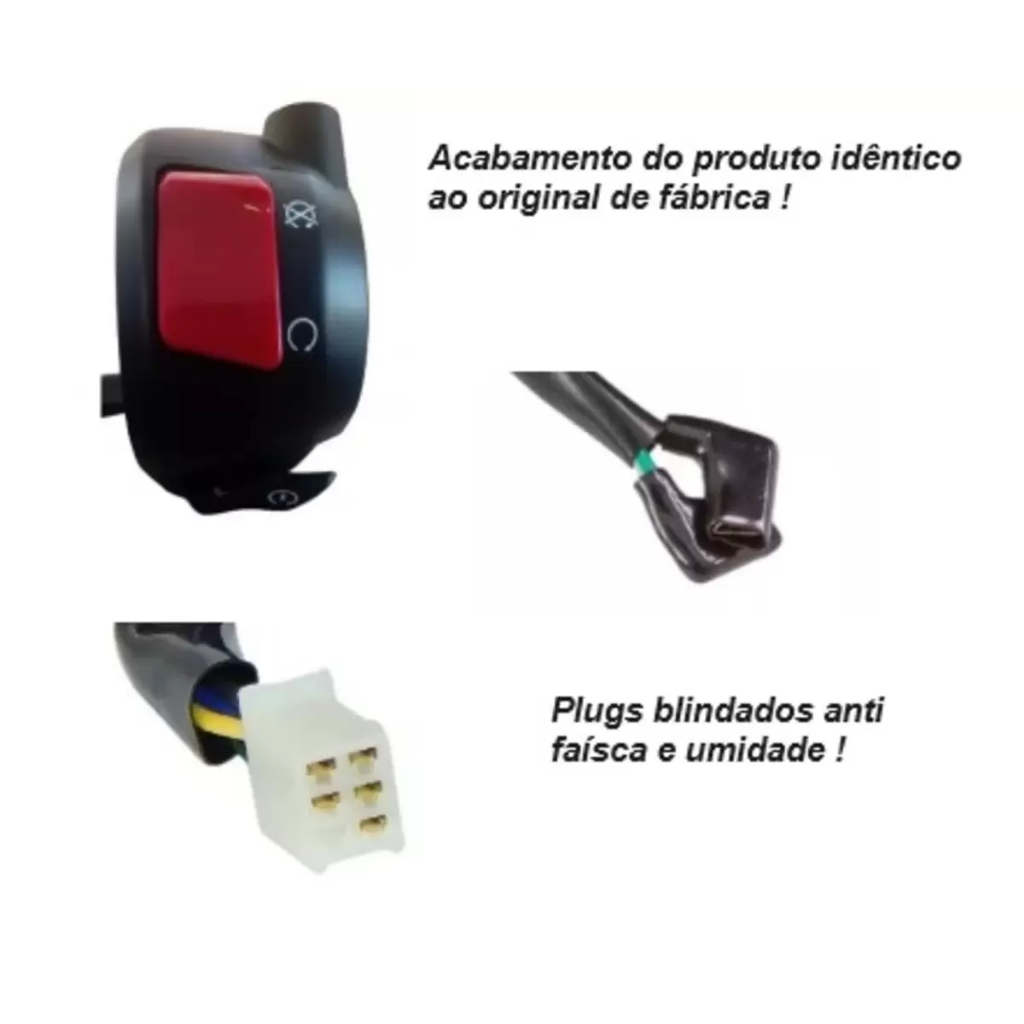 Punho Interruptor Partida Emergência Xre 300 2019 A 2022 5 Fios 9745 — imagem 2 de 2