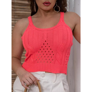 cropped feminino trico Blusa feminina Top liso detalhe trança