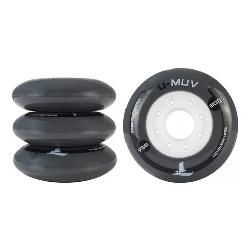 JOGO DE RODAS U-MUV 80MM/85A  Rodas Freestyle Traxart  Cinza jg 4
