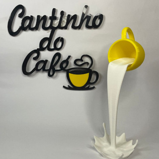 Kit Cantinho do Café Com Xicara Flutuante e Placa Cantinho Do Cafe em Oferta na Shopee