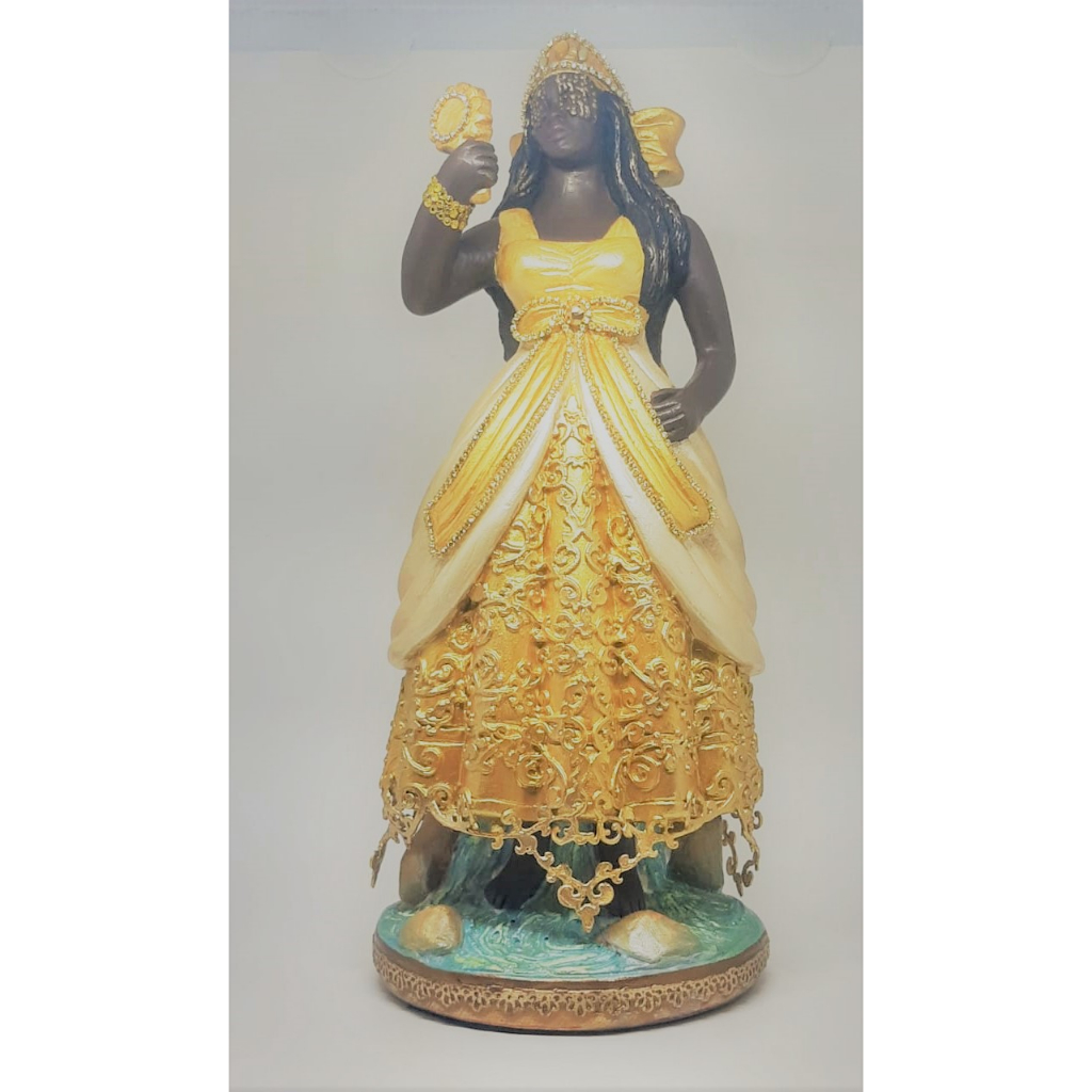 Imagem Oxum Dandalunda Deusa Africana - Roupa Dourada/perola 30cm