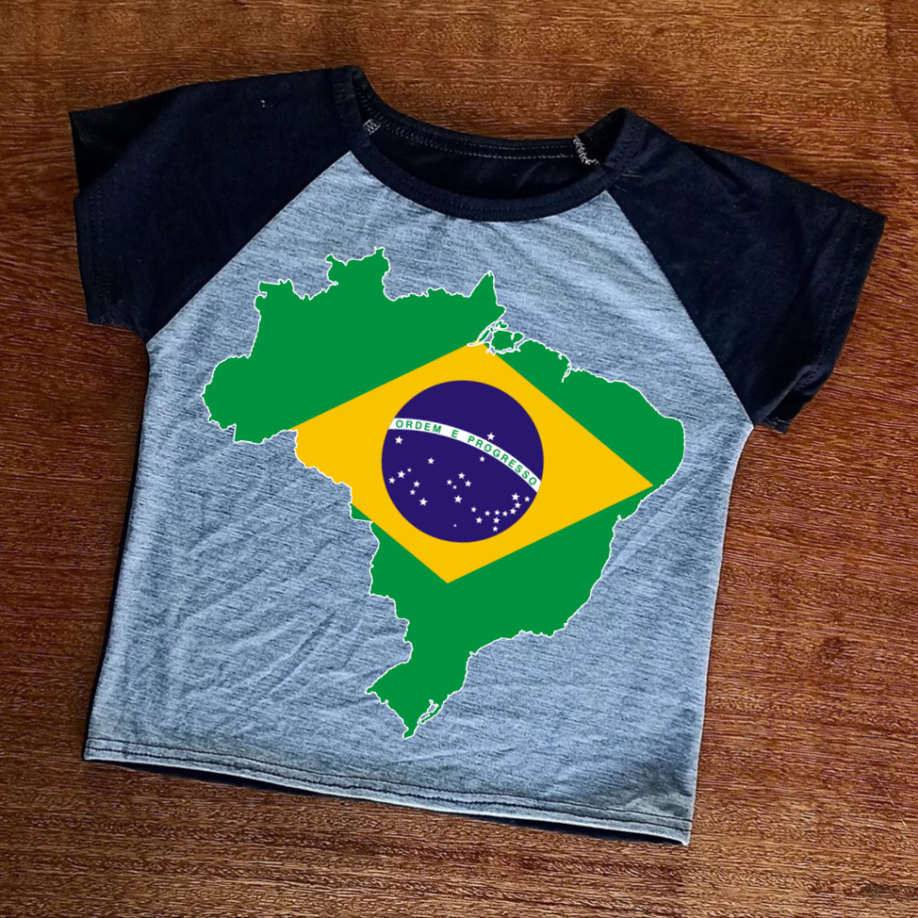 Camiseta do Brasil Mapa - Infantil Unisex