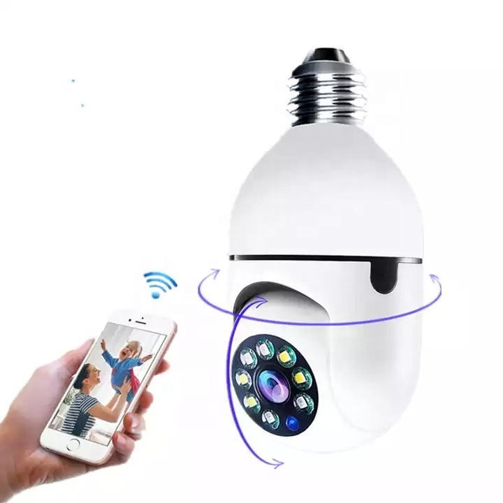 Câmera segurança wifi ip sem fio giratória 360 lampada bocal Rosca aplicativo Yoosee Full HD visão noturna  bivolt em Oferta na Shopee