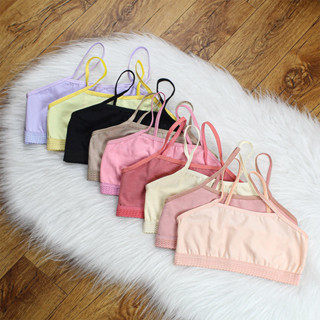 Kit 10 Sutiã Infantil 2 a 10 Anos Sem Bojo Confortável Menina Moça Top Faixa Juvenil Cores Sortidas Lingerie Menina