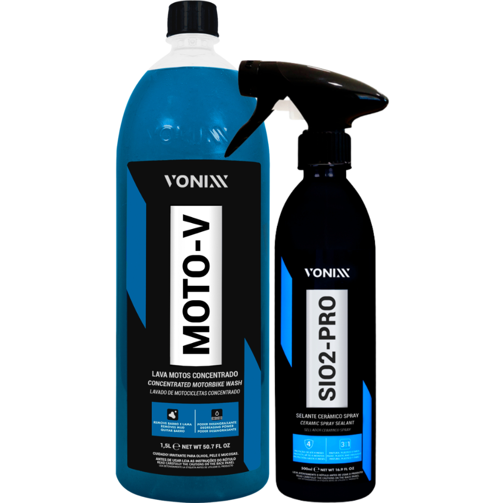 Moto-V 1,5L Shampoo Desengraxante + SiO2 Manutenção de Vitricador Vonixx em Oferta na Shopee