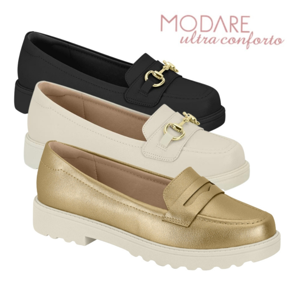 Sapato Modare Mocassim Oxford Original Ultraconnforto Feminino Esporao Fascite Plantar Loafer
