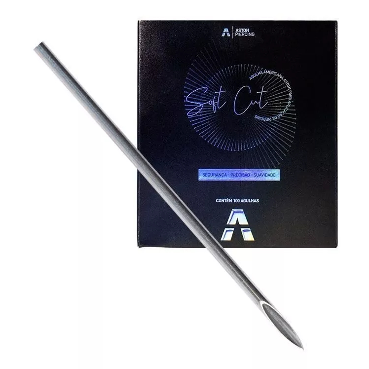 Caixa 100 Unidades Agulha Americana Body Piercing 14g 16g 18g 20g