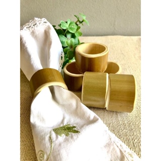 Porta guardanapo bambu Kit com 12 Decoração rústica de bambu Festa Mesa posta Natal Decorativo em Oferta na Shopee