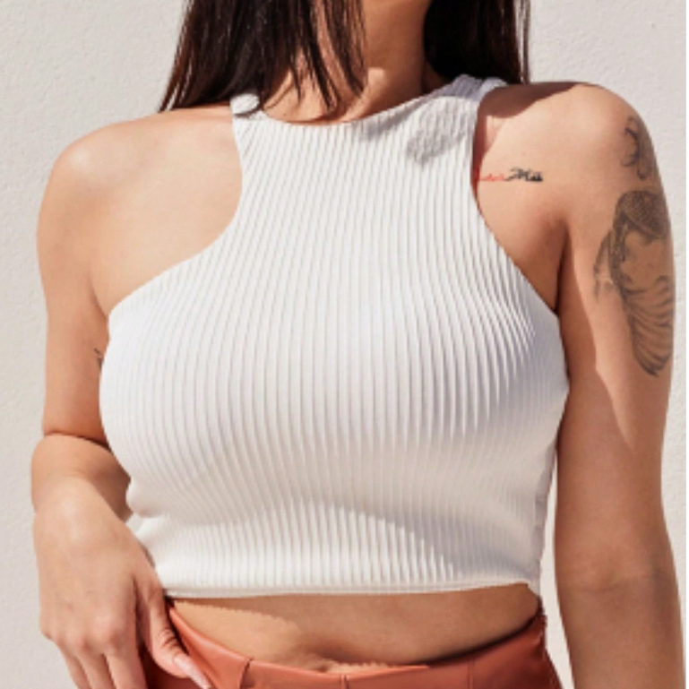 Cropped Regata Canelado 3D Feminino Nadador Cavado com Bojo Blogueira Tendências Super Envio !!