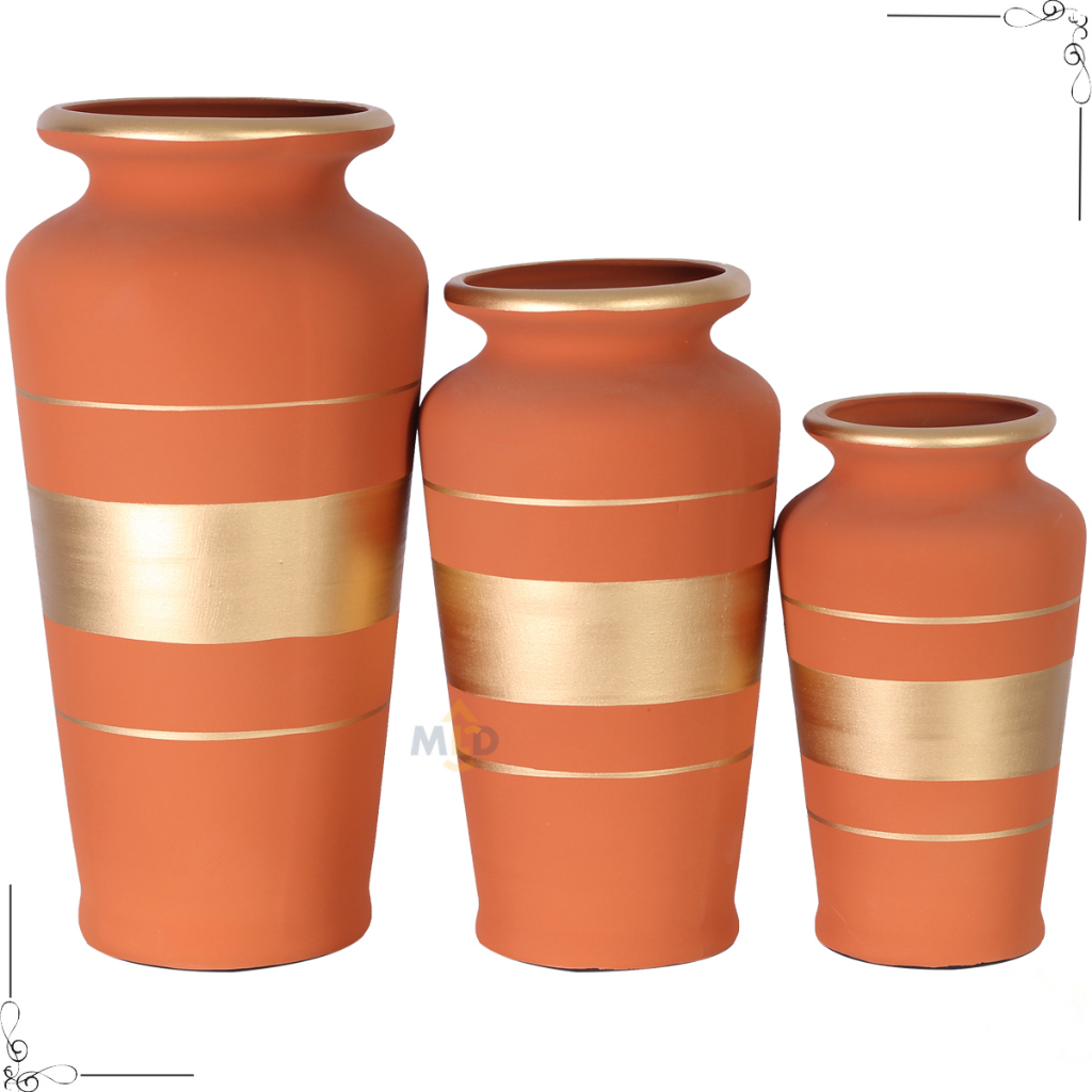 Kit 3 vaso decorativo Peças Trio Dupla Vaso Grande Decorativo para Aparador de Sala Conjunto Objeto Decorativo Cerâmica Decoração Enfeite R