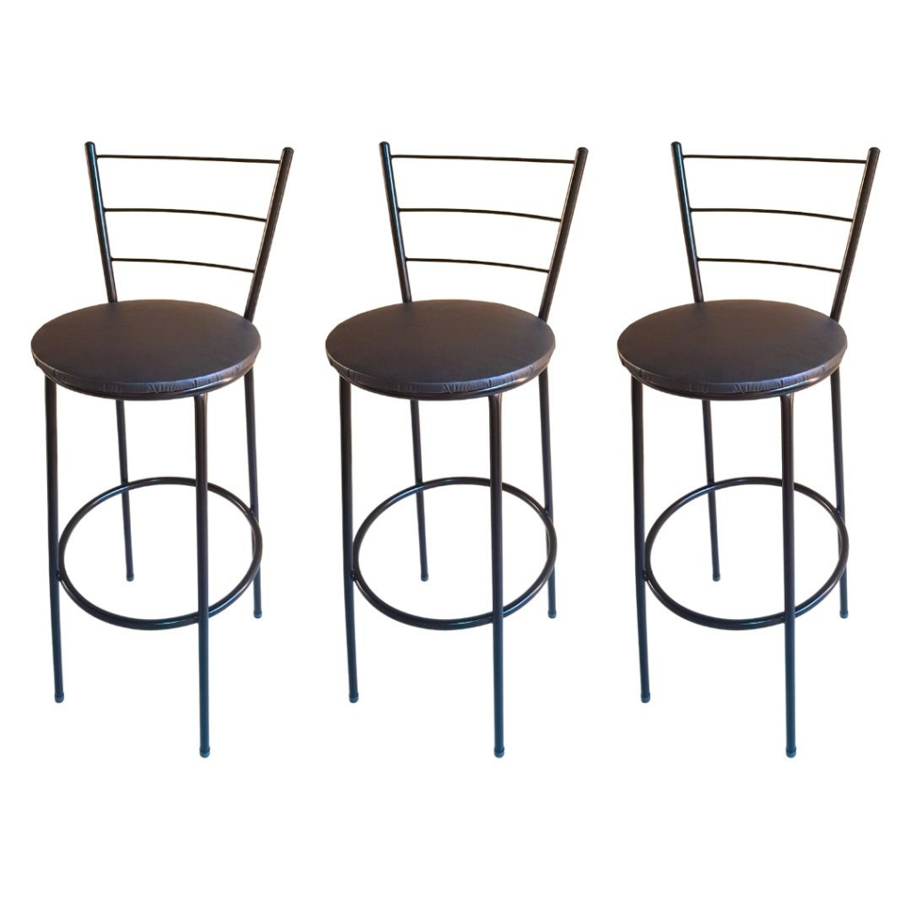 Kit 3 Banquetas Alta De Aço Reforçada Direto Da Fabrica Top 70cm Altura em Oferta na Shopee