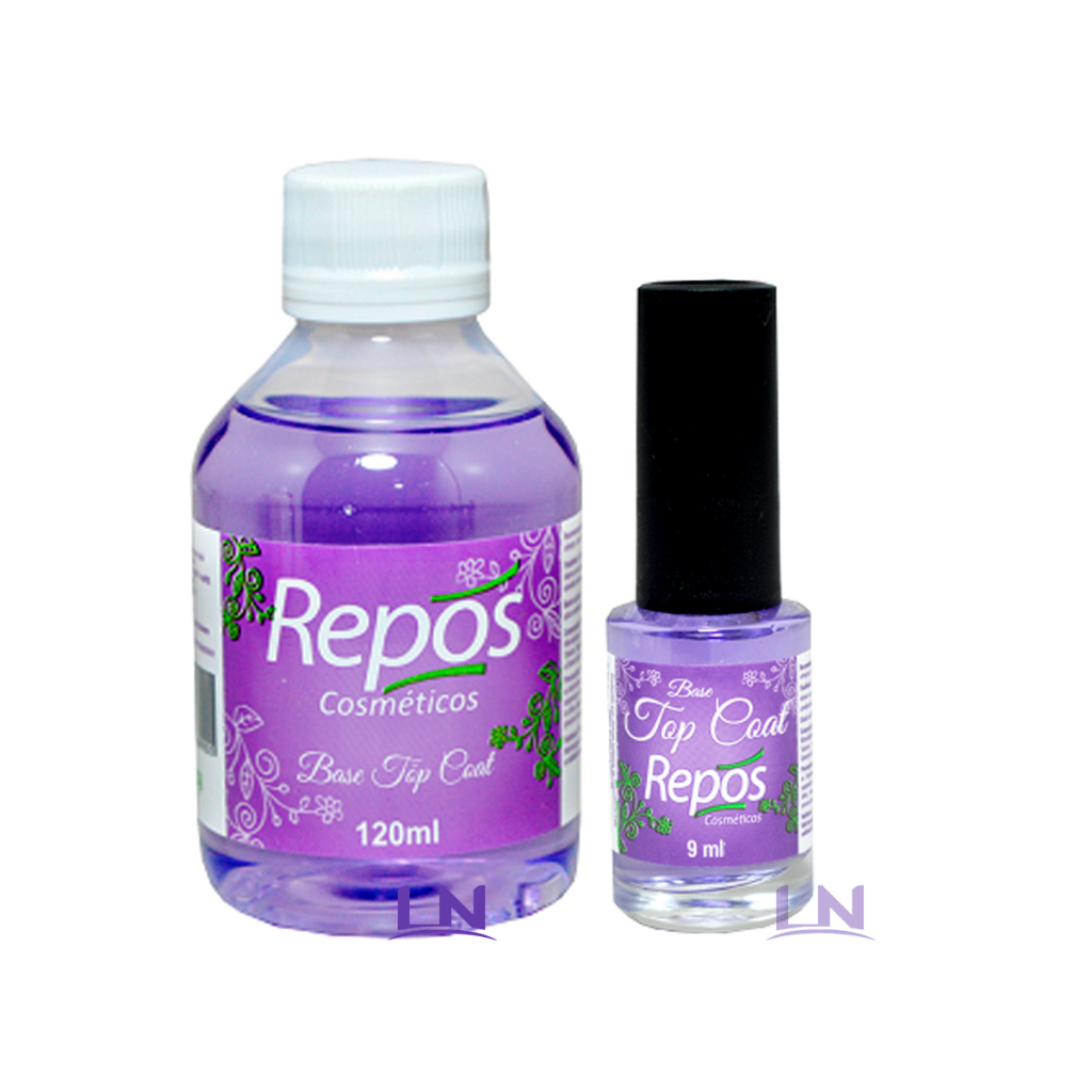 Base Top Coat Para Unhas Repos Ultra Brilho - Finalizador / Secante de Esmalte 9ml - 120ml
