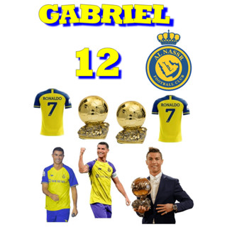 Topo de Bolo Personalizado Cristiano Ronaldo All Nassr