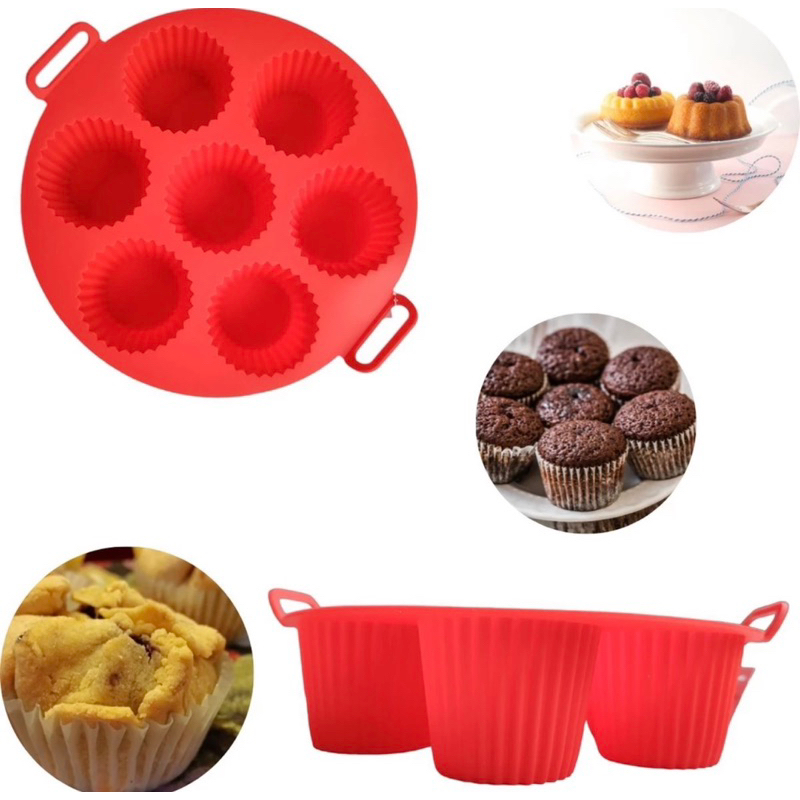 FORMA MINI BOLOS CUPCAKE DE SILICONE PARA FRITADEIRA ELÉTRICA AIR FRYER LIVRE BPA