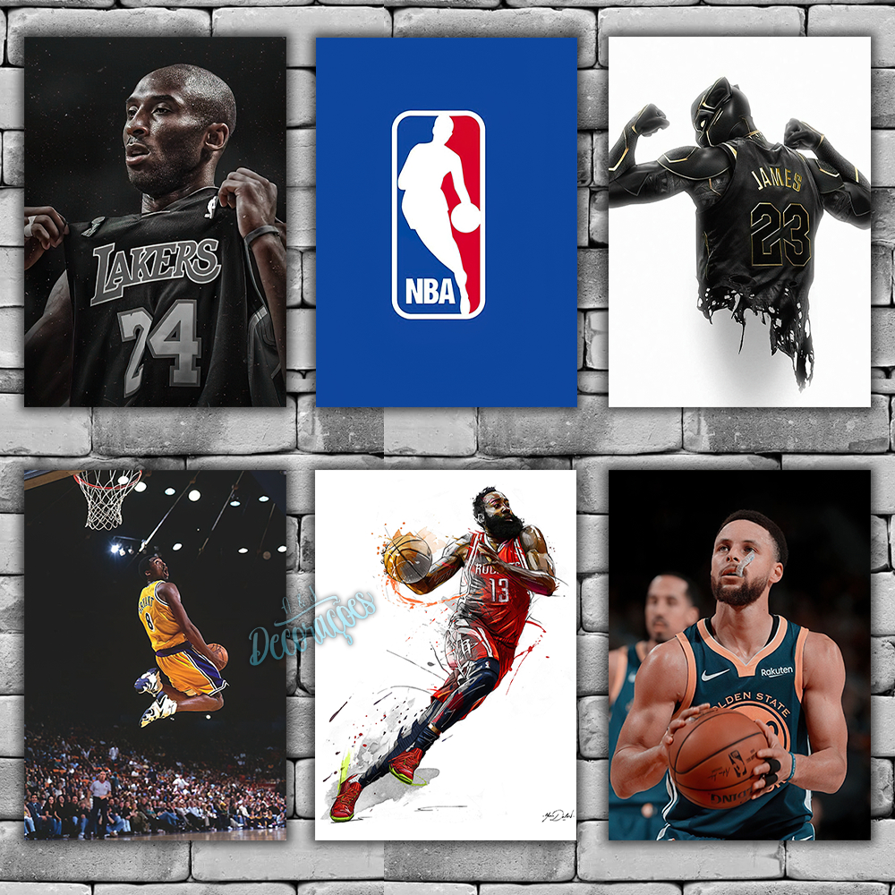 Placas Decorativas Quadros Basquete N.B.A 01 a 15 - Esportes Basquetebol em Oferta na Shopee