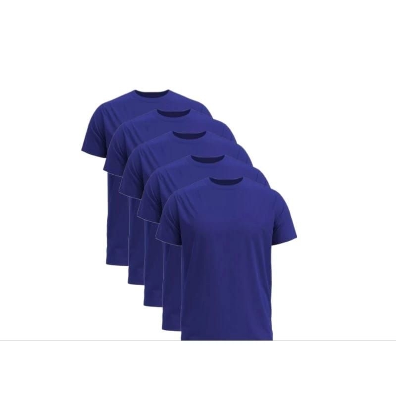 Kit 5 camisa masculina malha fria lisa básica uniforme P ao GG