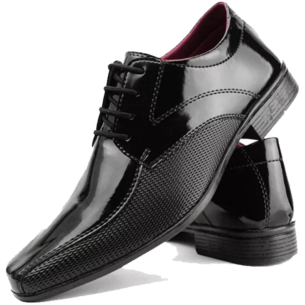 Sapato social masculino preto modelo de amarrar otimo preço