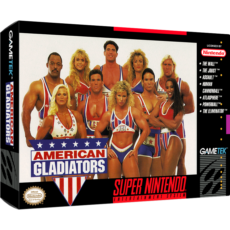 American Gladiators com caixa e manual Super Nintendo Novo