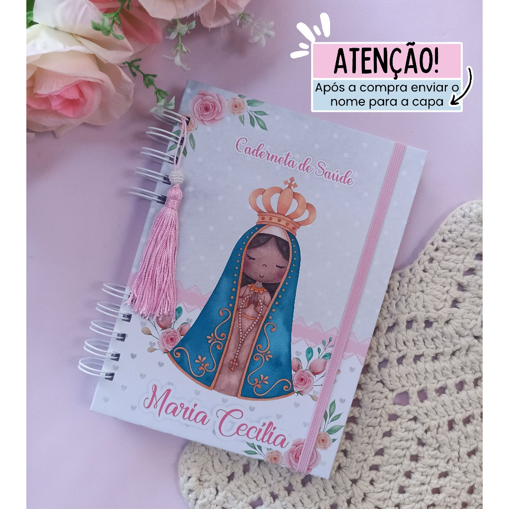 CADERNETA DE VACINAS CAPA DURA NOSSA SENHORA APARECIDA