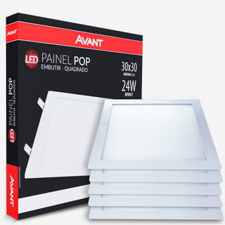 Kit 3 Plafon de Embutir 30x30cm Avant 24W 6500K Bivolt Luz Branca - Quadrado em Oferta na Shopee