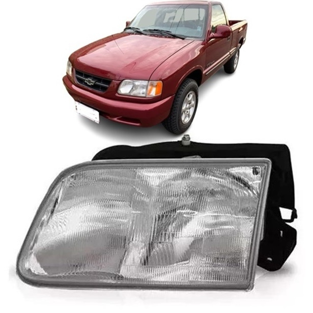 Farol Dianteiro S-10 S10 Blazer 1995 / 2000 Esquerdo Hb3 Hb4 Lente Termoplástico