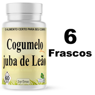 Cogumelo Juba de Leão ( Cogumelo-Coral ) kit 6 Potes 360 Capsulas