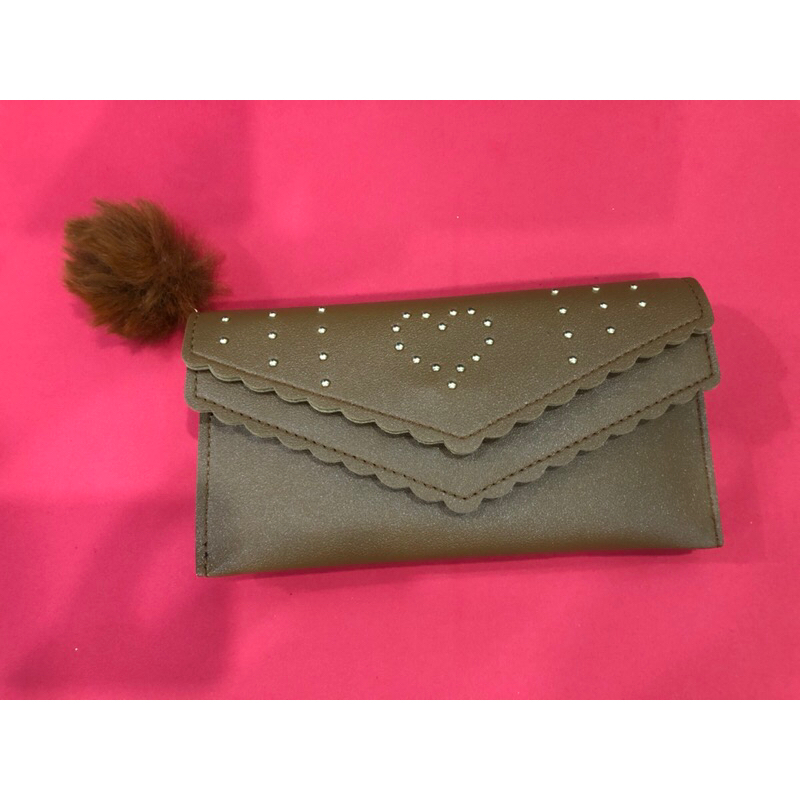 Carteira Feminina Nova Vintage Buckle Long Ladies De Couro PU Com Pom Pom Telefone