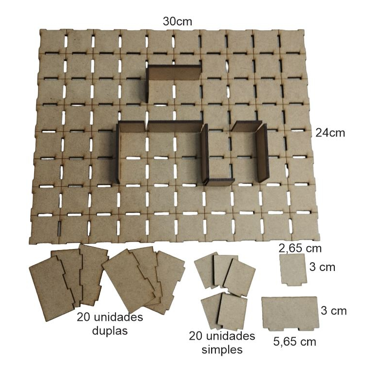 Kit Grid Modular 3d Rpg 1xTile 8x10 20 Paredes Duplas 20 Simples D&D Dungeons and Dragons, Pathfinder, Zombicide