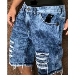Bermuda jeans masculina tradicional várias cores