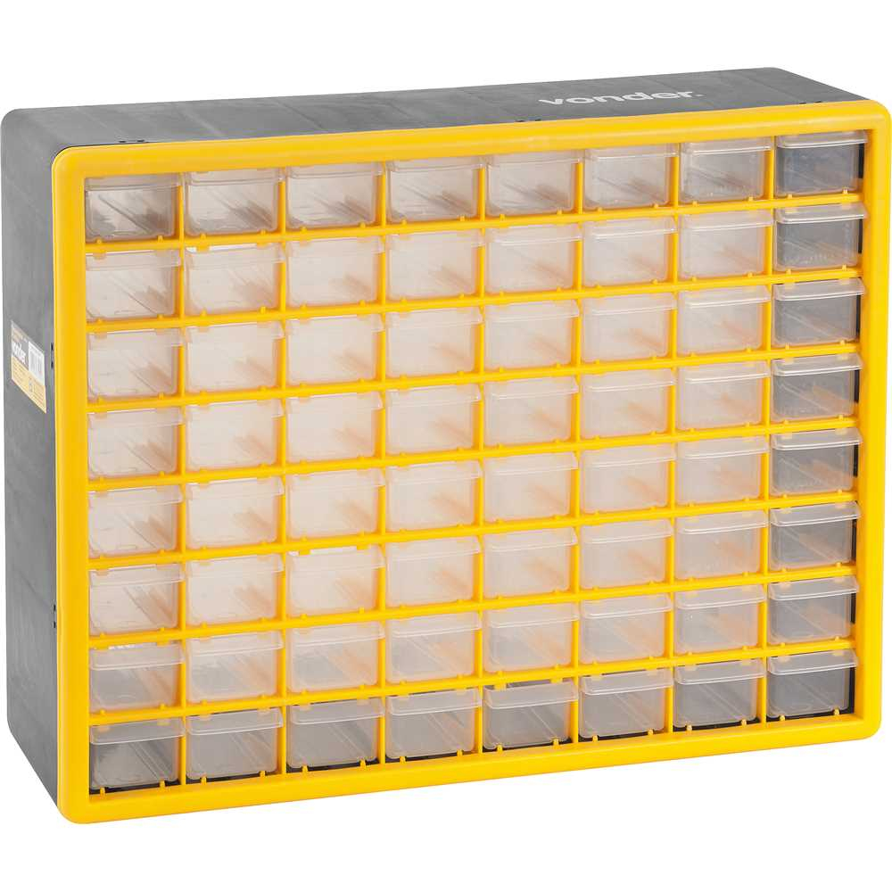 Organizador Plástico Multiuso Vonder OPV310 64 Bandejas 50x16x40Cm - Home & Living