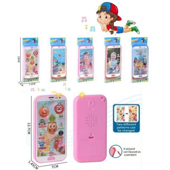 celular 3D infantil musical com imagem 3D Smartphone para crianças com luz e som tem um cordão de segurança, Fanwix Brinquedo